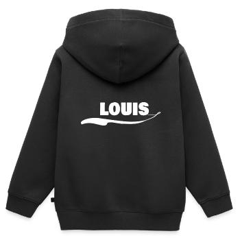 Gift for louis - Kids Premium Organic Zip-up Hoodie - black - Back - AI Model Kid Male (0cm)