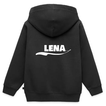 Vorname lena - Kinder Premium Organic Zip Hoodie - Schwarz - Hinten - AI Model Kid Male (0cm)