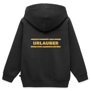 Les vacanciers en tant que profession - Sweat Premium à capuche zippé enfant bio - noir - Dos - AI Model Kid Male (0cm)