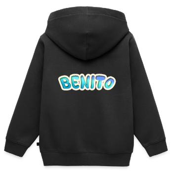 Benito comme métier - Sweat Premium à capuche zippé enfant bio - noir - Dos - AI Model Kid Male (0cm)