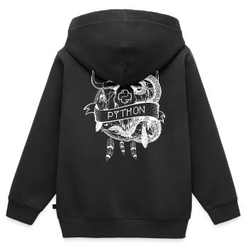 python Programmiersprache technologie - Kinder Premium Organic Zip Hoodie - Schwarz - Hinten - AI Model Kid Male (0cm)