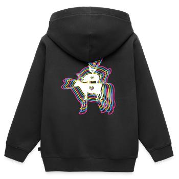 Vegan vegan vegan glitch - Kids Premium Organic Zip-up Hoodie - black - Back - AI Model Kid Male (0cm)