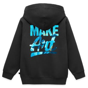 art professeur d’art artiste peinture art cadeau - Sweat Premium à capuche zippé enfant bio - noir - Dos - AI Model Kid Male (0cm)