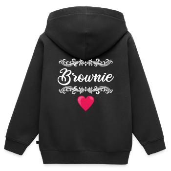 Brownie Blondie Haarfarbe Haare Geschenkidee - Kinder Premium Organic Zip Hoodie - Schwarz - Hinten - AI Model Kid Male (0cm)