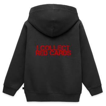 I Collect Red Cards 3 - Kids Premium Organic Zip-up Hoodie - black - Back - AI Model Kid Male (0cm)