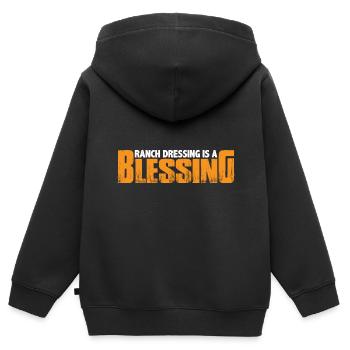 La vinaigrette de ranch est une bénédiction 19 - Sweat Premium à capuche zippé enfant bio - noir - Dos - AI Model Kid Male (0cm)