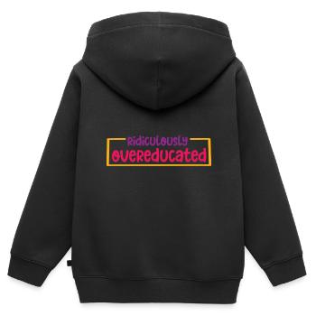 Ridiculement suréduqué 2 - Sweat Premium à capuche zippé enfant bio - noir - Dos - AI Model Kid Male (0cm)