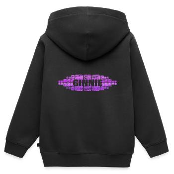 Mère pour Ginnie Mutti Mama - Sweat Premium à capuche zippé enfant bio - noir - Dos - AI Model Kid Male (0cm)
