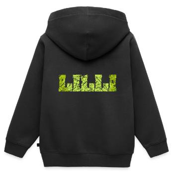 Nom: Lilli - Sweat Premium à capuche zippé enfant bio - noir - Dos - AI Model Kid Male (0cm)