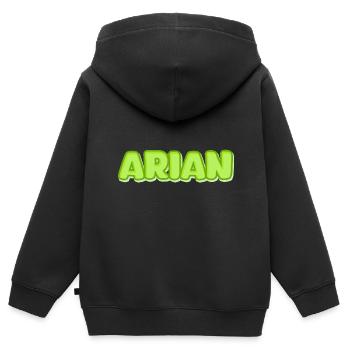 Bélier Bélier - Sweat Premium à capuche zippé enfant bio - noir - Dos - AI Model Kid Male (0cm)
