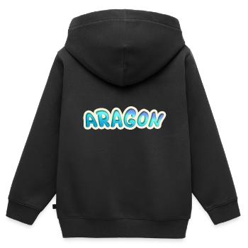 Job Aragon - Kinder Premium Organic Zip Hoodie - Schwarz - Hinten - AI Model Kid Male (0cm)