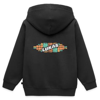 Geschenk für Lukas - Kinder Premium Organic Zip Hoodie - Schwarz - Hinten - AI Model Kid Male (0cm)