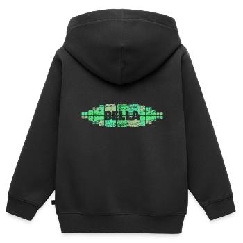 Cadeau pour Bella - Sweat Premium à capuche zippé enfant bio - noir - Dos - AI Model Kid Male (0cm)