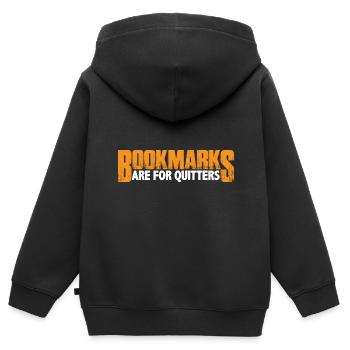 Bookmarks Are For Quitters 4 - Kinder Premium Organic Zip Hoodie - Schwarz - Hinten - AI Model Kid Male (0cm)