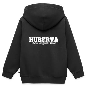 Motto für Huberta Frau Spruch - Kinder Premium Organic Zip Hoodie - Schwarz - Hinten - AI Model Kid Male (0cm)