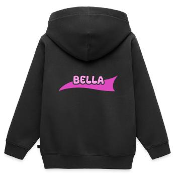 Bella als Vorname - Kinder Premium Organic Zip Hoodie - Schwarz - Hinten - AI Model Kid Male (0cm)