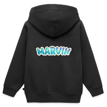 Geschenk für Marvin - Kinder Premium Organic Zip Hoodie - Schwarz - Hinten - AI Model Kid Male (0cm)