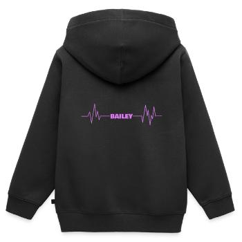 Vorname Bailey - Kinder Premium Organic Zip Hoodie - Schwarz - Hinten - AI Model Kid Male (0cm)