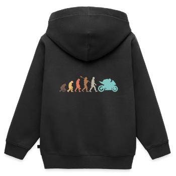 Motorcycle Evolution Vintage Shadow Biker - Kinder Premium Organic Zip Hoodie - Schwarz - Hinten - AI Model Kid Male (0cm)