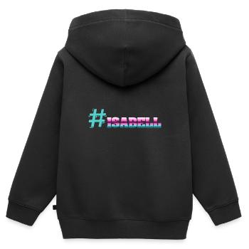 Gift for Isabell - Kids Premium Organic Zip-up Hoodie - black - Back - AI Model Kid Male (0cm)