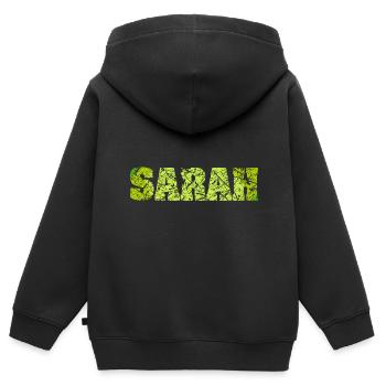 Sarah Sarah - Kids Premium Organic Zip-up Hoodie - black - Back - AI Model Kid Male (0cm)