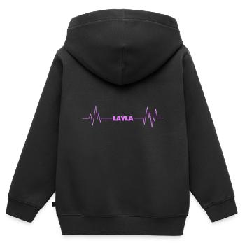 First name Layla - Kids Premium Organic Zip-up Hoodie - black - Back - AI Model Kid Male (0cm)