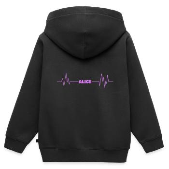 Alice als Vorname - Kinder Premium Organic Zip Hoodie - Schwarz - Hinten - AI Model Kid Male (0cm)