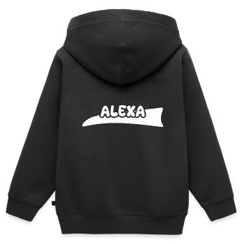 Cadeau pour Alexa - Sweat Premium à capuche zippé enfant bio - noir - Dos - AI Model Kid Male (0cm)