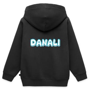 Trekking Danali - Kids Premium Organic Zip-up Hoodie - black - Back - AI Model Kid Male (0cm)
