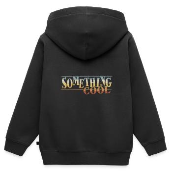 Quelque chose de cool Quelque chose de rétro cool - Sweat Premium à capuche zippé enfant bio - noir - Dos - AI Model Kid Male (0cm)