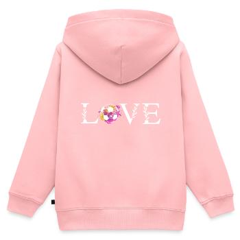 Fußball Mädchen LOVE Herzschlag Fußballerin - Kinder Premium Organic Zip Hoodie - Rosa - Hinten - AI Model Kid Female (0cm)