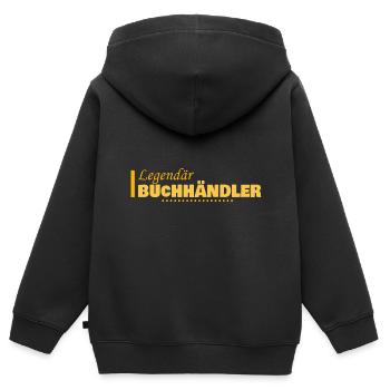 Profession Libraires - Sweat Premium à capuche zippé enfant bio - noir - Dos - AI Model Kid Male (0cm)