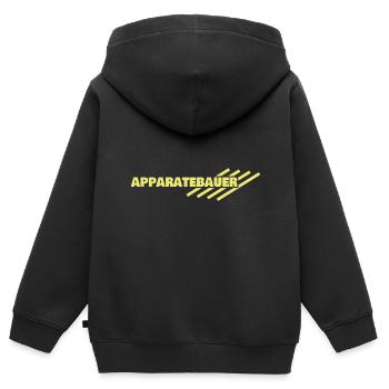 Workplace apparatus builder - Kids Premium Organic Zip-up Hoodie - black - Back - AI Model Kid Male (0cm)