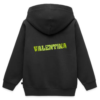 Name Valentina - Kinder Premium Organic Zip Hoodie - Schwarz - Hinten - AI Model Kid Male (0cm)