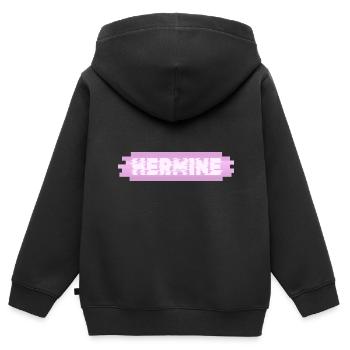 Hermine als Frauenname - Kinder Premium Organic Zip Hoodie - Schwarz - Hinten - AI Model Kid Male (0cm)