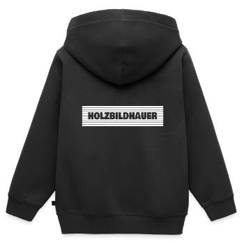 Cadeau pour sculpteur sur bois - Sweat Premium à capuche zippé enfant bio - noir - Dos - AI Model Kid Male (0cm)