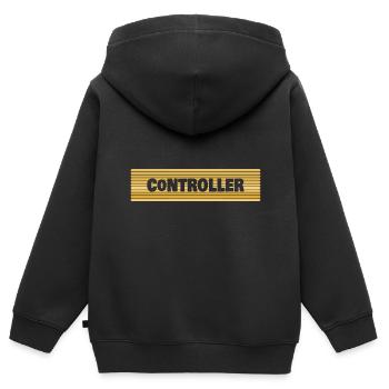 Profession Controller - Kids Premium Organic Zip-up Hoodie - black - Back - AI Model Kid Male (0cm)
