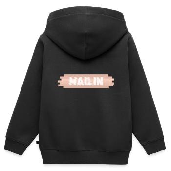 Vorname Mailin - Kinder Premium Organic Zip Hoodie - Schwarz - Hinten - AI Model Kid Male (0cm)