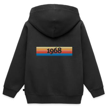 1968 1968 - Sweat Premium à capuche zippé enfant bio - noir - Dos - AI Model Kid Male (0cm)
