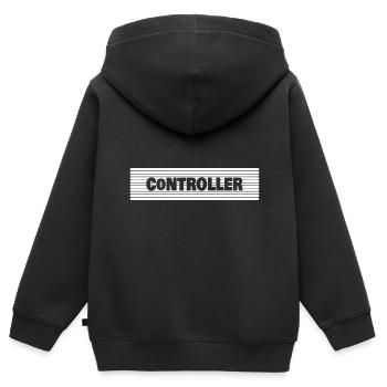 Contrôleur de profession - Sweat Premium à capuche zippé enfant bio - noir - Dos - AI Model Kid Male (0cm)