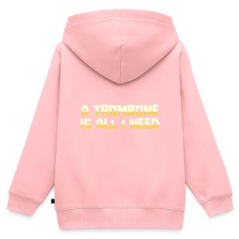Trombone - Kids Premium Organic Zip-up Hoodie - rose - Back - AI Model Kid Female (0cm)