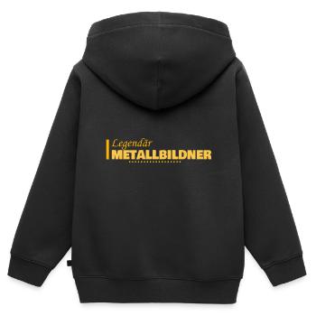 Sculpteurs sur métal - Sweat Premium à capuche zippé enfant bio - noir - Dos - AI Model Kid Male (0cm)