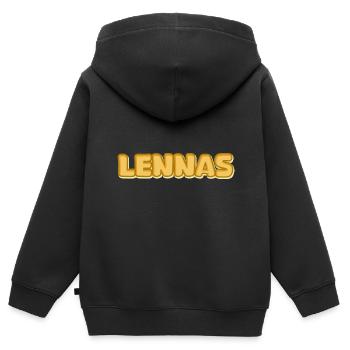 Cadeau pour Lennas - Sweat Premium à capuche zippé enfant bio - noir - Dos - AI Model Kid Male (0cm)