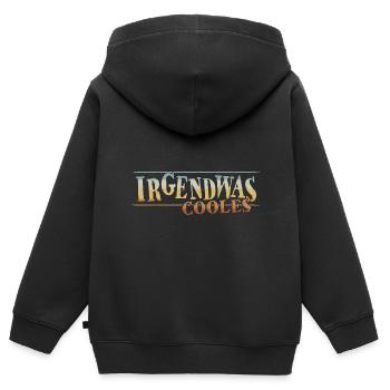 Irgendwas Cooles Lässiges Retro Statement - Kinder Premium Organic Zip Hoodie - Schwarz - Hinten - AI Model Kid Male (0cm)