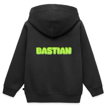 Bastian Bastian - Sweat Premium à capuche zippé enfant bio - noir - Dos - AI Model Kid Male (0cm)