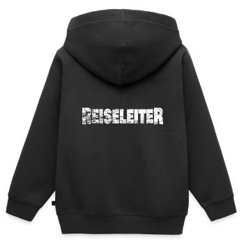 Berufung als Reiseleiter - Kinder Premium Organic Zip Hoodie - Schwarz - Hinten - AI Model Kid Male (0cm)