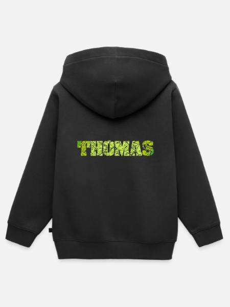 Cadeau voor Thomas - Kinder Premium zip hoodie biologisch - zwart