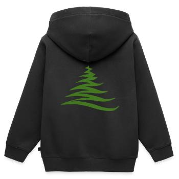 Weihnachtsbaum - Kinder Premium Organic Zip Hoodie - Schwarz - Hinten - AI Model Kid Male (0cm)