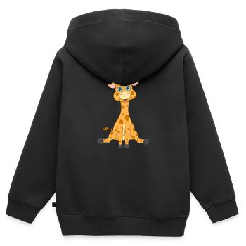Baby Giraffe ist mein allerliebstes Kuscheltier - Kinder Premium Organic Zip Hoodie - Schwarz - Hinten - AI Model Kid Male (0cm)