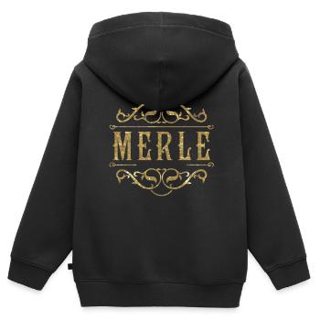 Or Merle - Sweat Premium à capuche zippé enfant bio - noir - Dos - AI Model Kid Male (0cm)